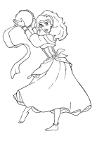 A coloring page of the hunchback of notre dame